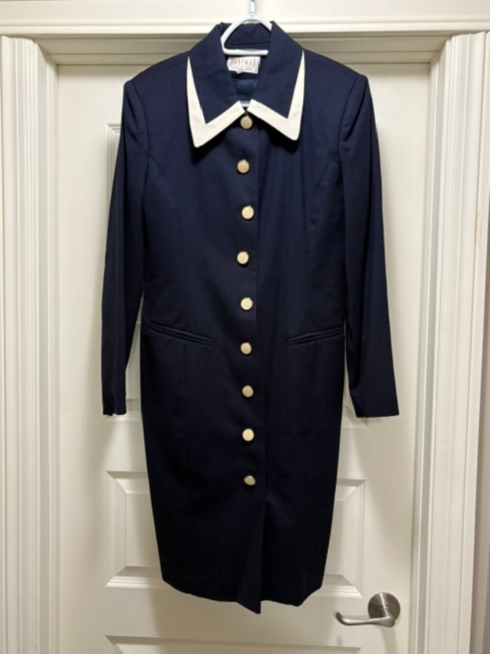 Vintage BRAEMAR Classic Navy Blue Wool Dress
